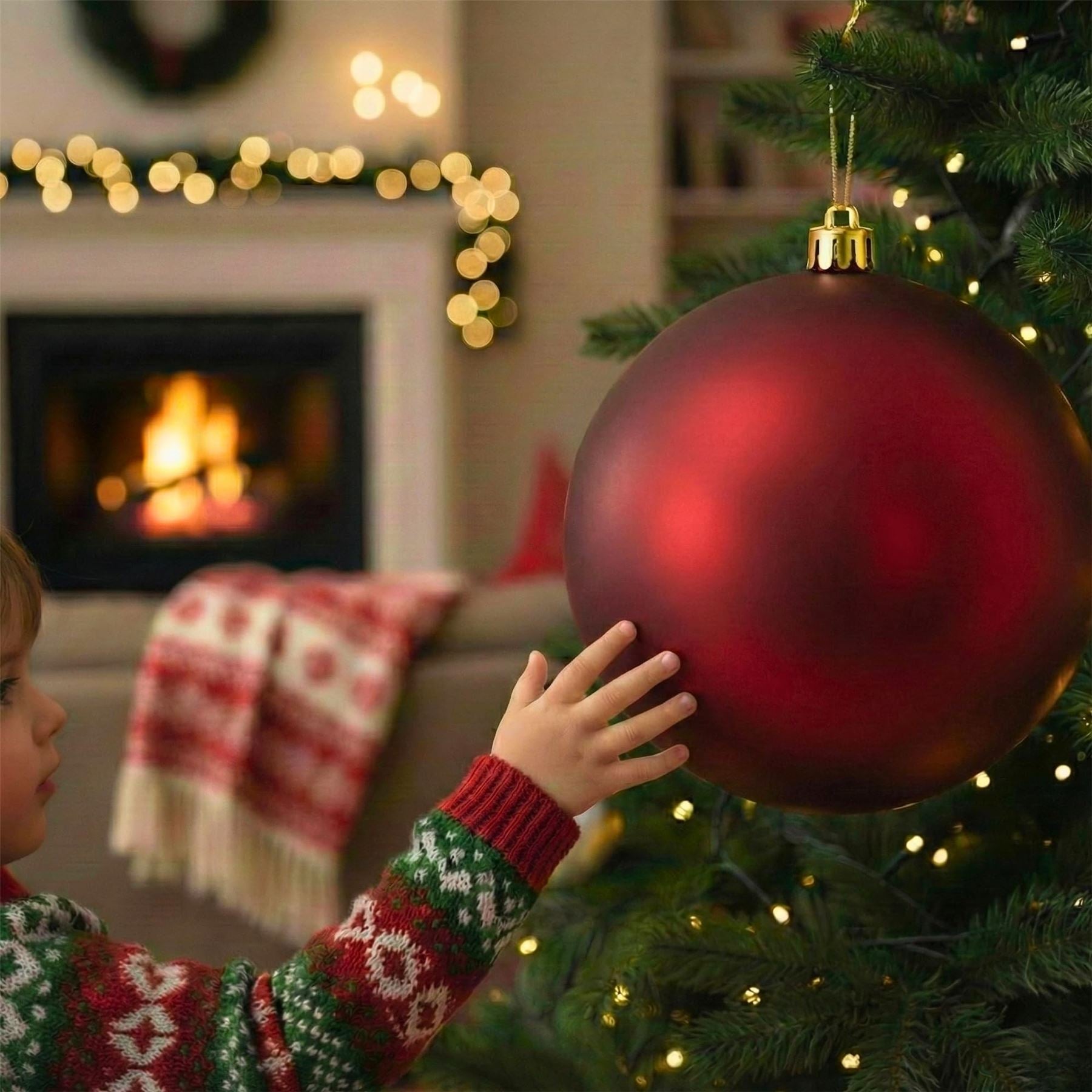 25cm Dark Red Christmas Bauble – Matte Finish, Shatterproof