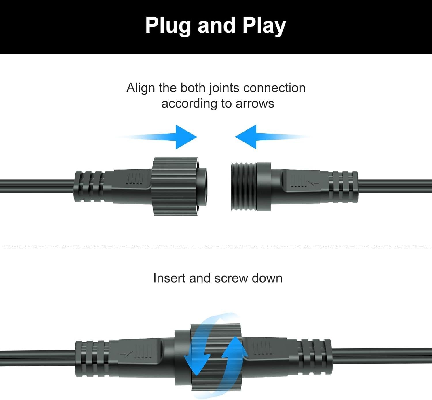 5M Extension Cable 2 Pin LED Connector G40 Globe Outdoor Festoon Christmas Light