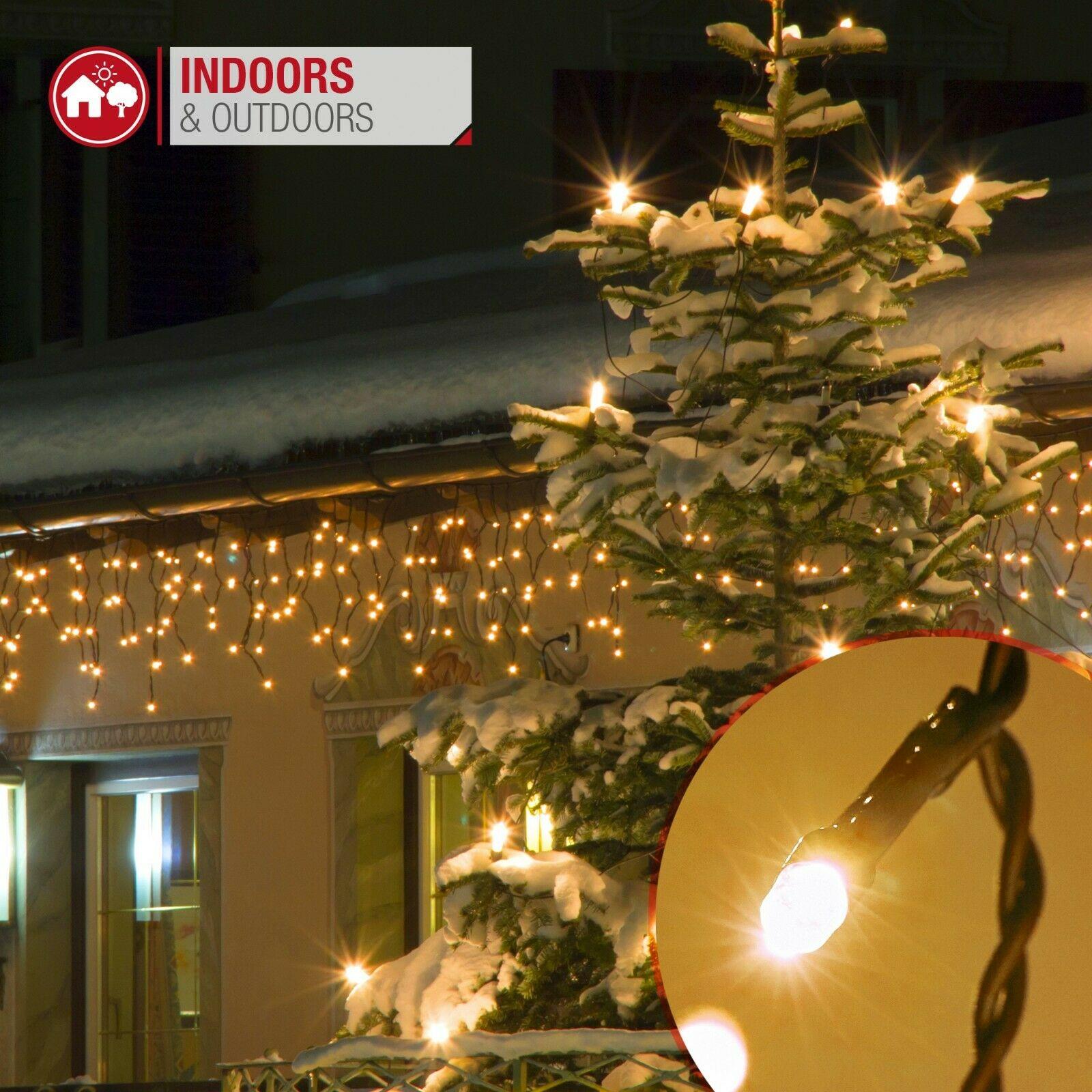 240LED Waterfall Icicle Light Outdoor Connectable Snowing Chaser Xmas Home Decor