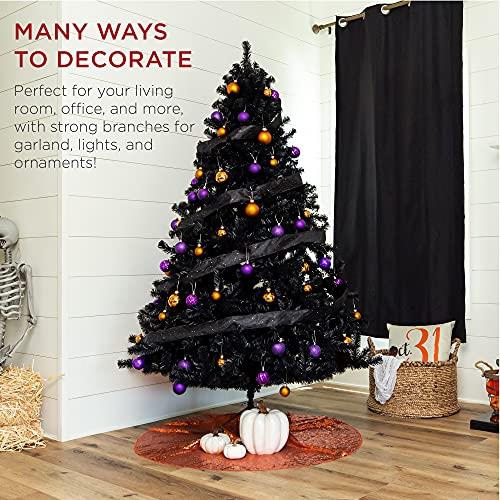 Black Christmas Tree Xmas Halloween Bushy Pine Outdoor Xmas Home Decoration 4FT