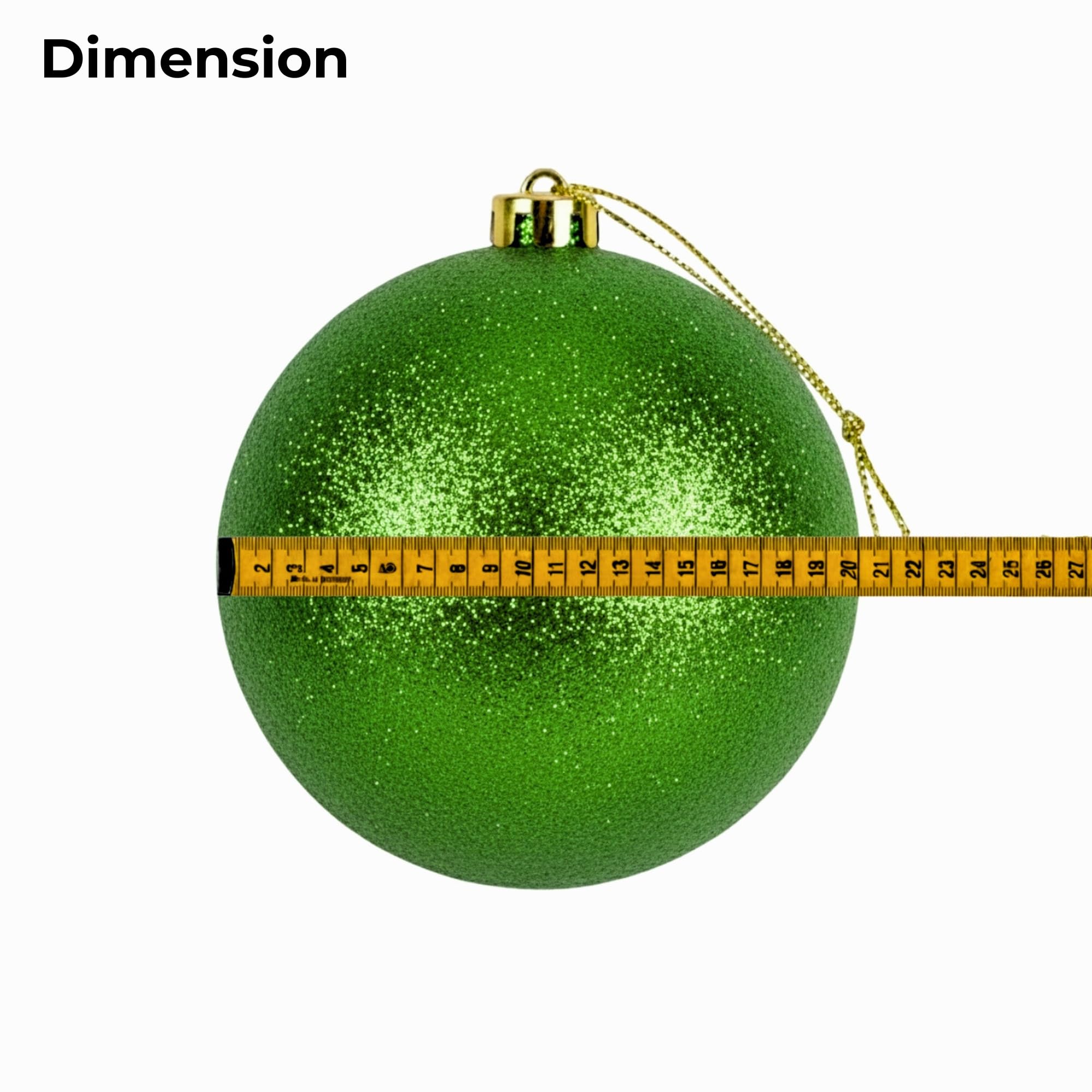 20cm Dark Green Christmas Baubles – Assorted 3-Pack (Matt & Glitter, Shatterproof)