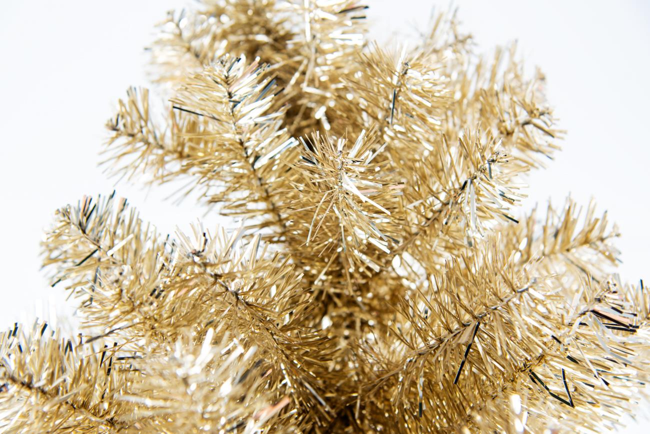 Champagne Gold Christmas Tree Artificial Bushy Tinsel Tip Xmas Home Decor 7FT UK