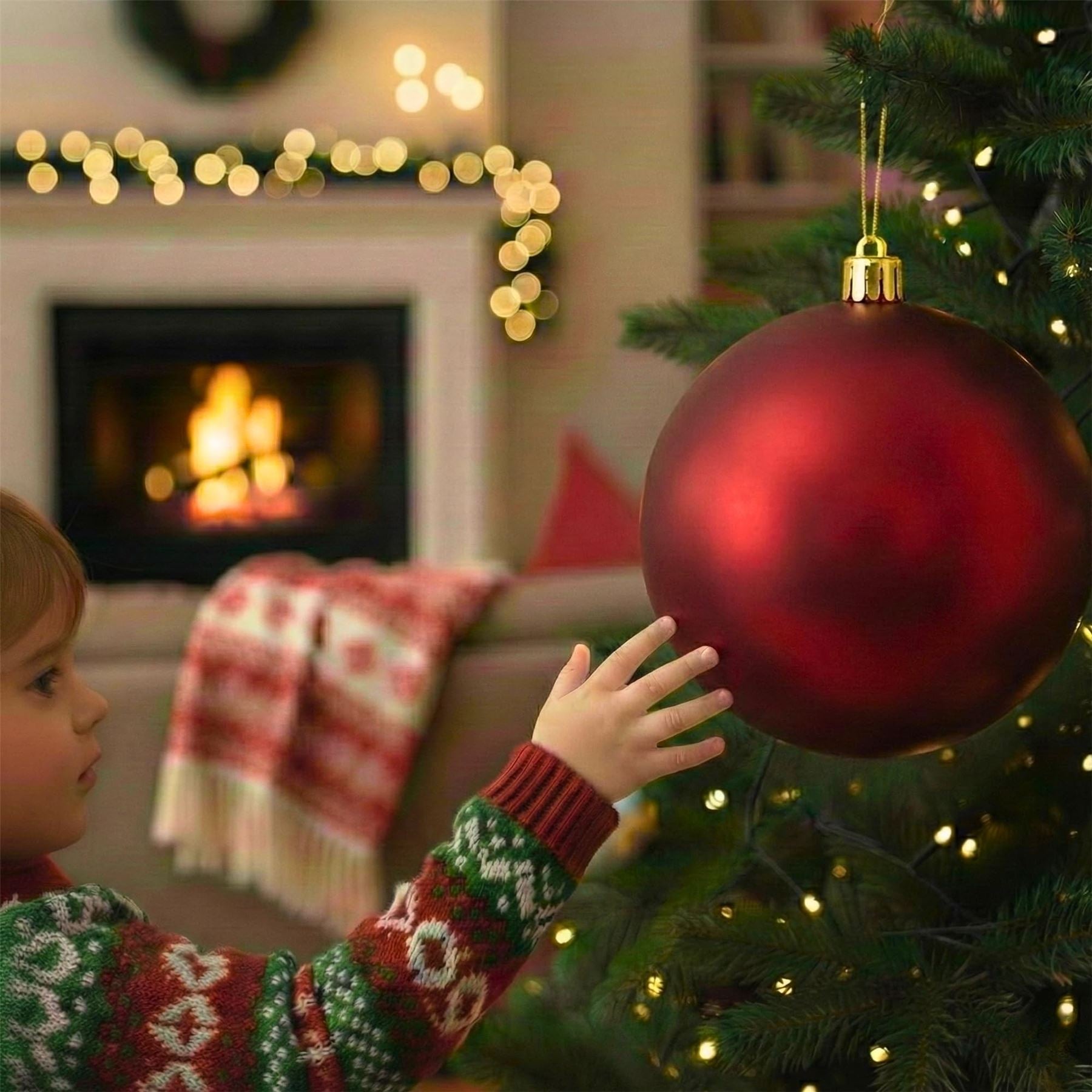 20cm Dark Red Matte Shatterproof Christmas Bauble – Elegant Festive Hanging Decoration