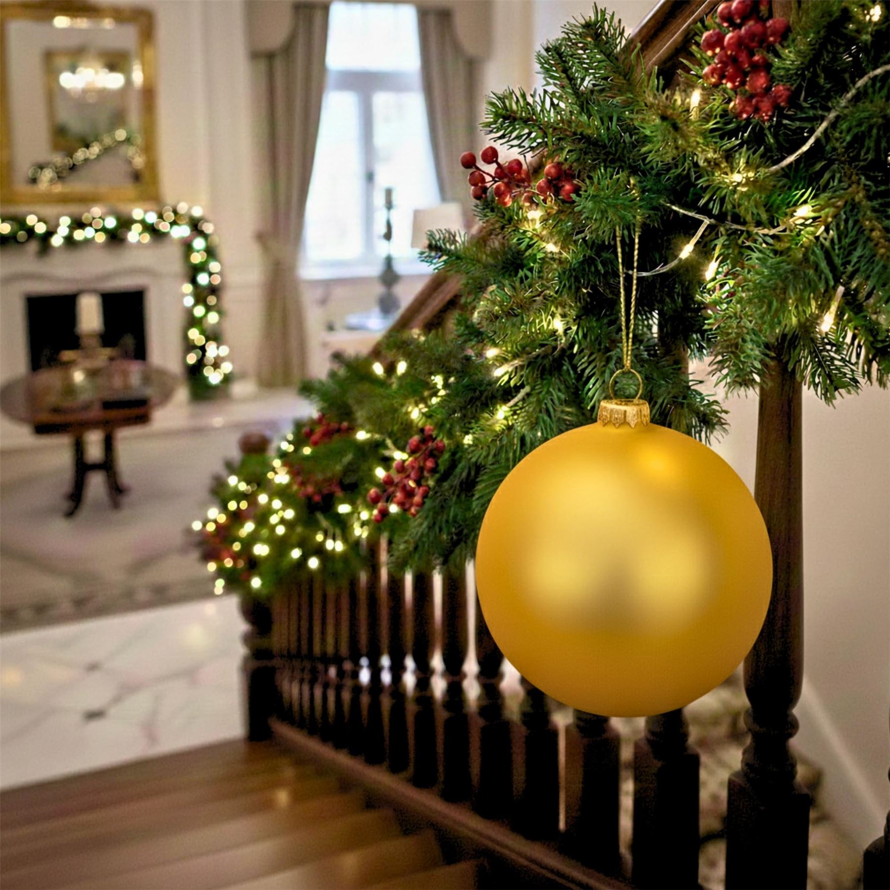 25cm Deep Gold Christmas Bauble – Matte Finish, Shatterproof