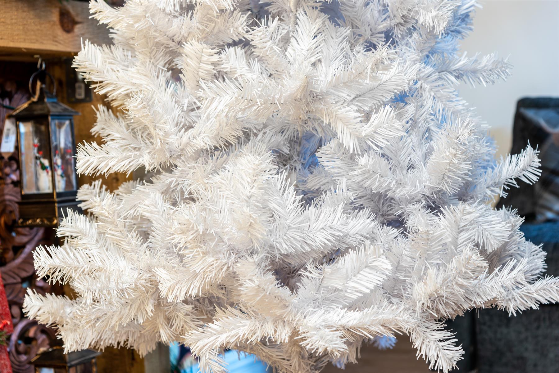 7FT Christmas Tree Xmas White Artificial Bushy Pine Outdoor Xmas Home Decoration