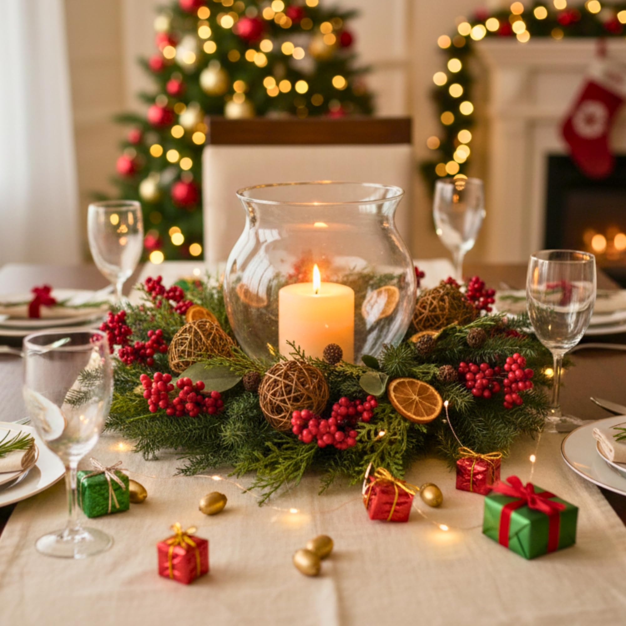 24 Inch Orange With Berry Wreath