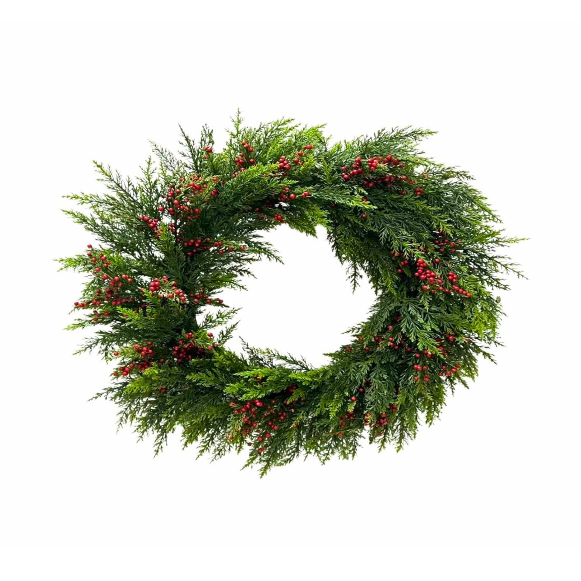 24 Inch Pine Needle With Berry Wreath