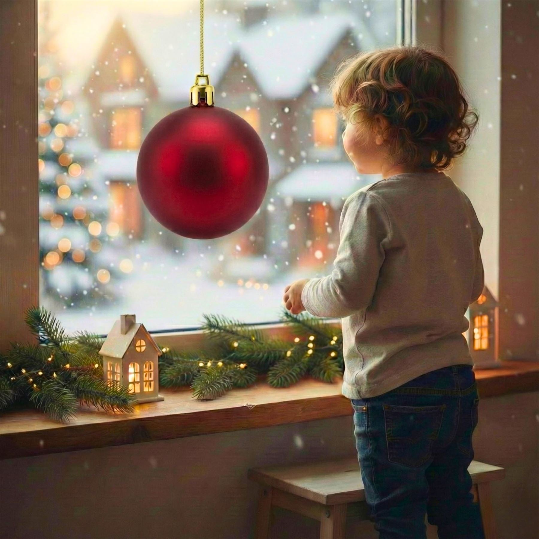 25cm Dark Red Christmas Bauble – Matte Finish, Shatterproof