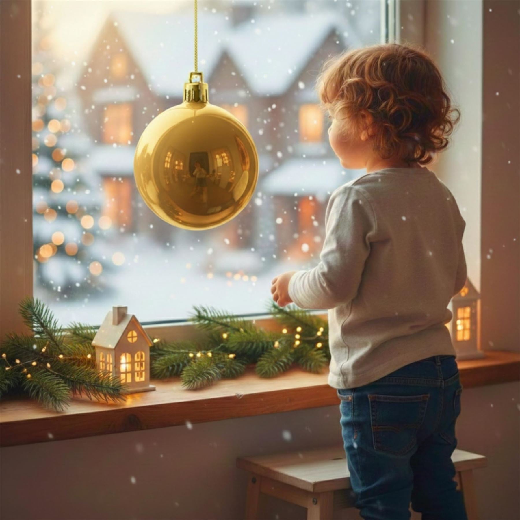 25cm Deep Gold Christmas Bauble – Shatterproof, Gloss Finish