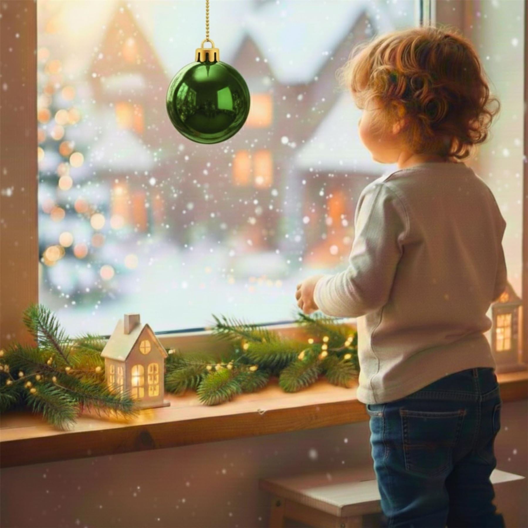 20cm Dark Green Shatterproof Christmas Bauble – Glossy Festive Hanging Decoration