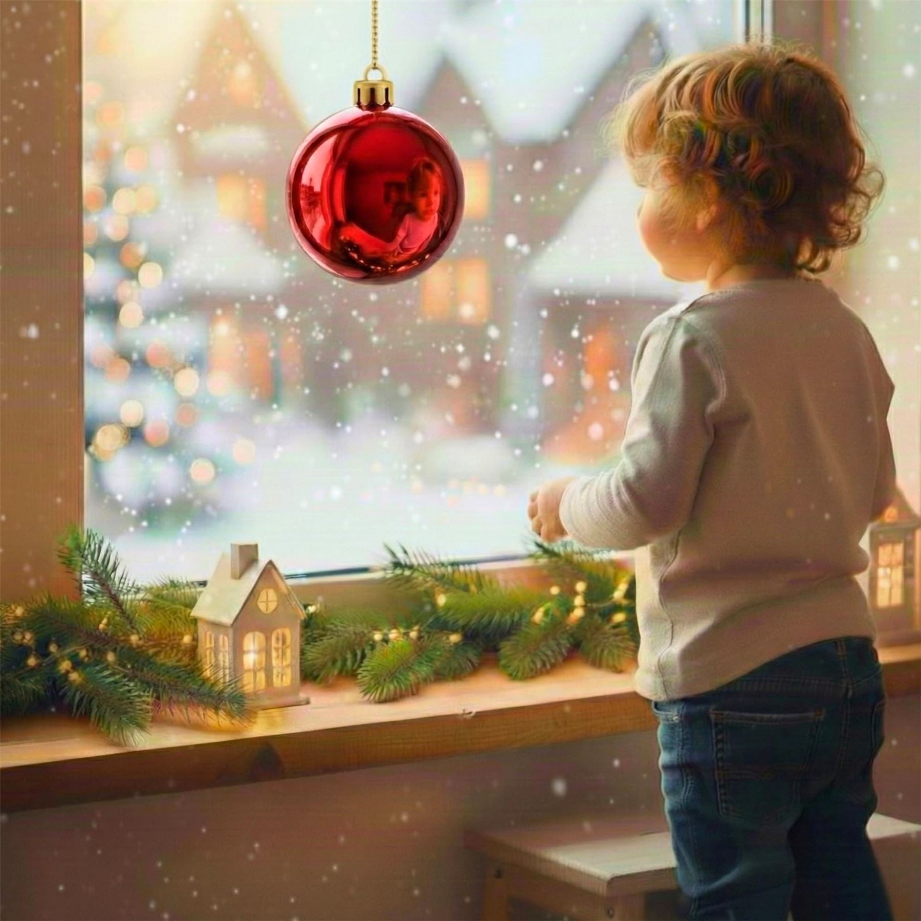 20cm Red Shatterproof Christmas Bauble – Glossy Festive Hanging Decoration