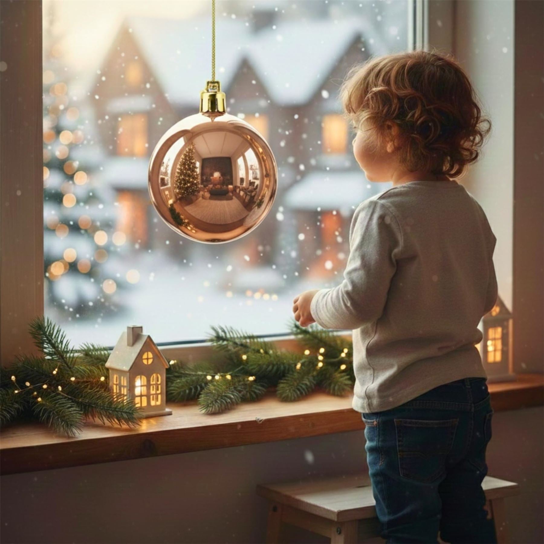 25cm Champagne Christmas Bauble – Shatterproof, Gloss Finish