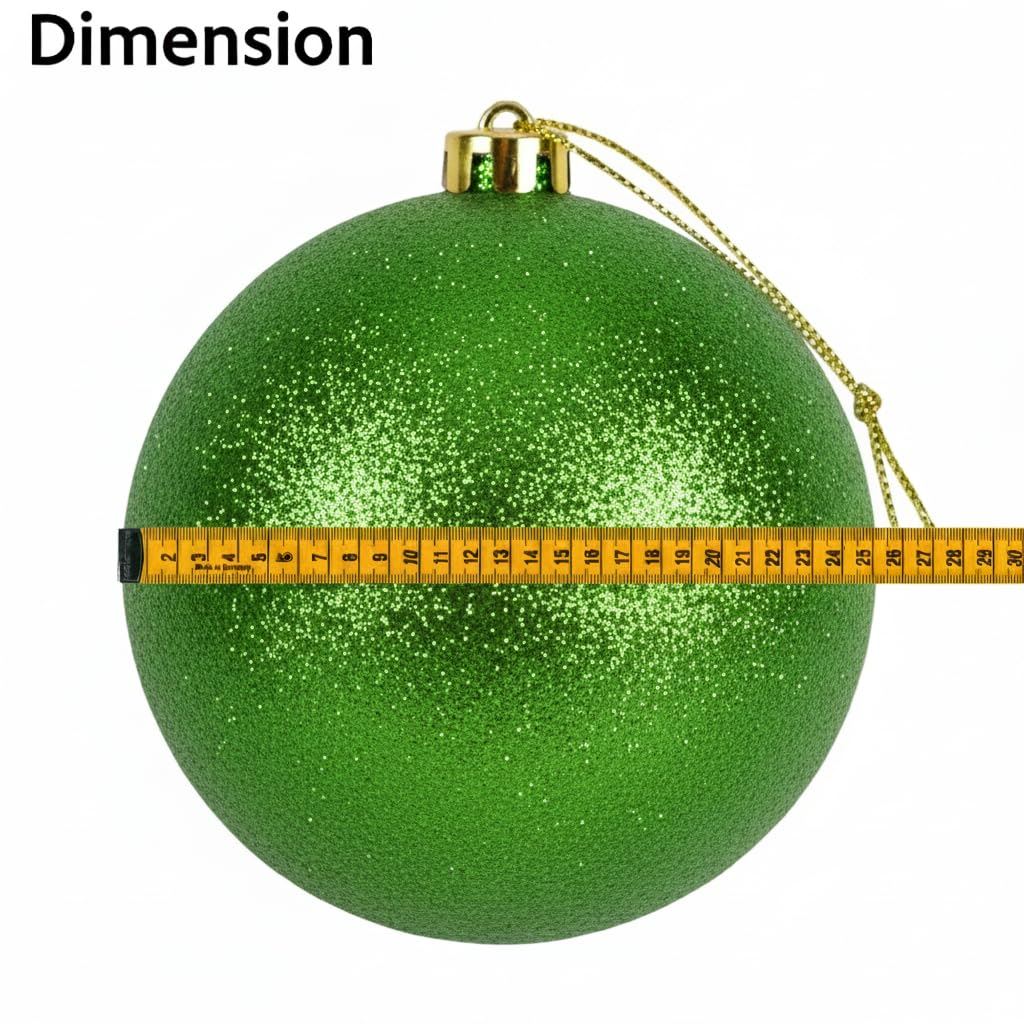 25cm Dark Green Christmas Bauble – Glitter Finish, Shatterproof