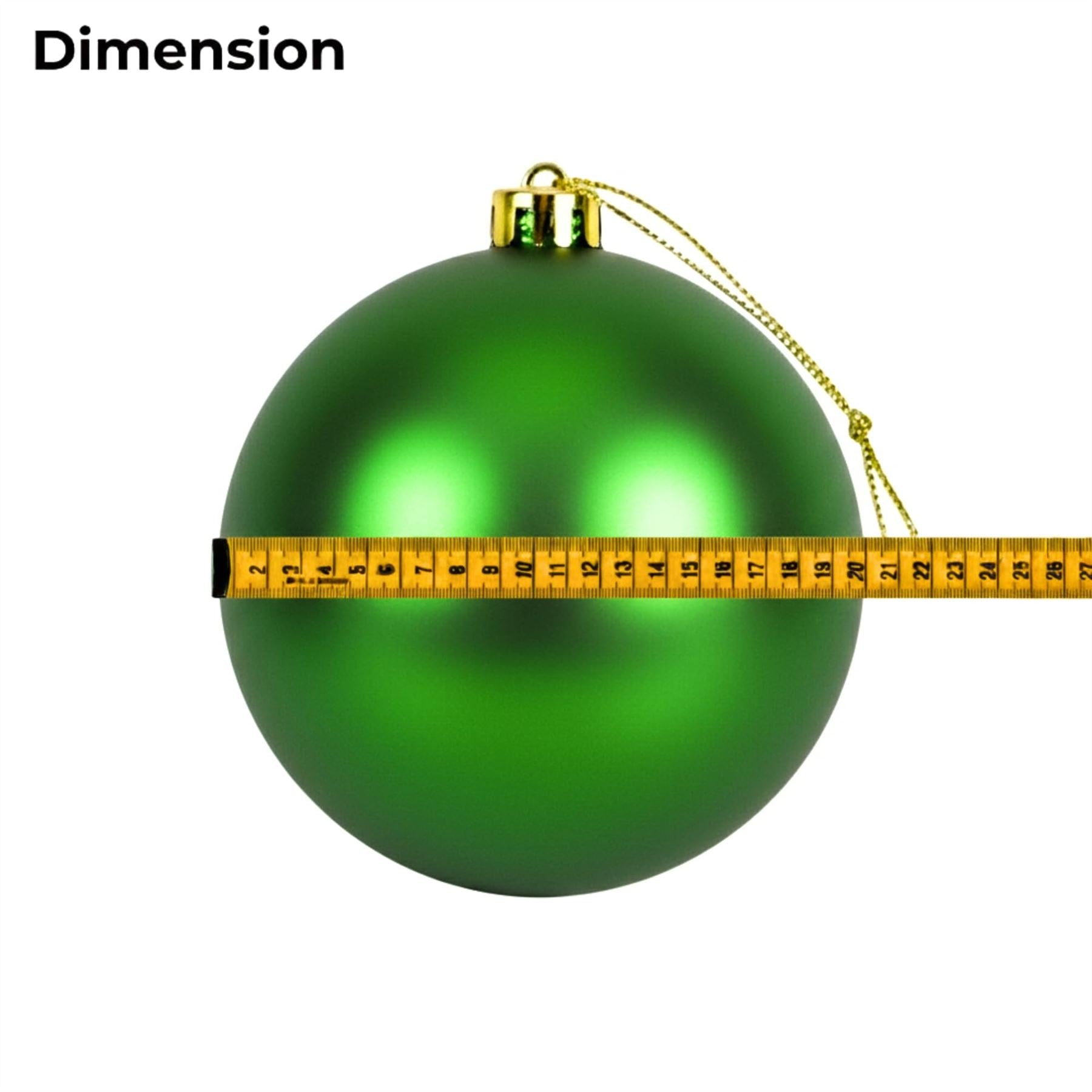 20cm Dark Green Matte Shatterproof Christmas Bauble – Elegant Festive Hanging Decoration