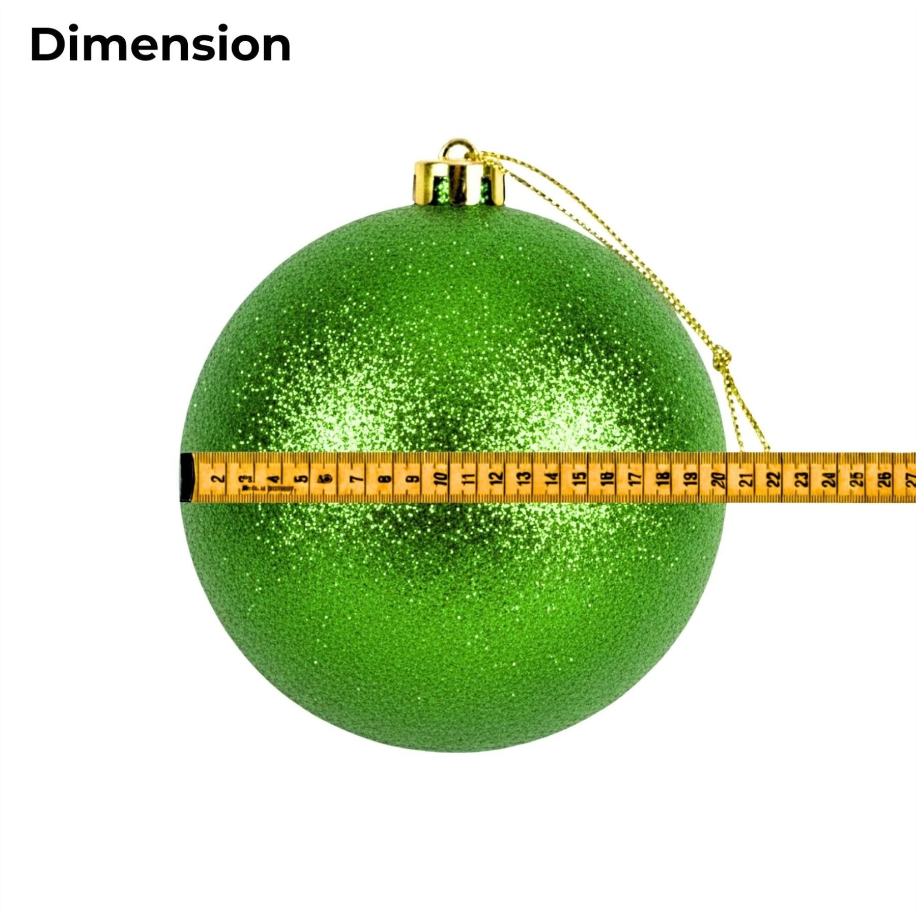 20cm Dark Green Glitter Shatterproof Christmas Bauble – Sparkling Festive Hanging Decoration