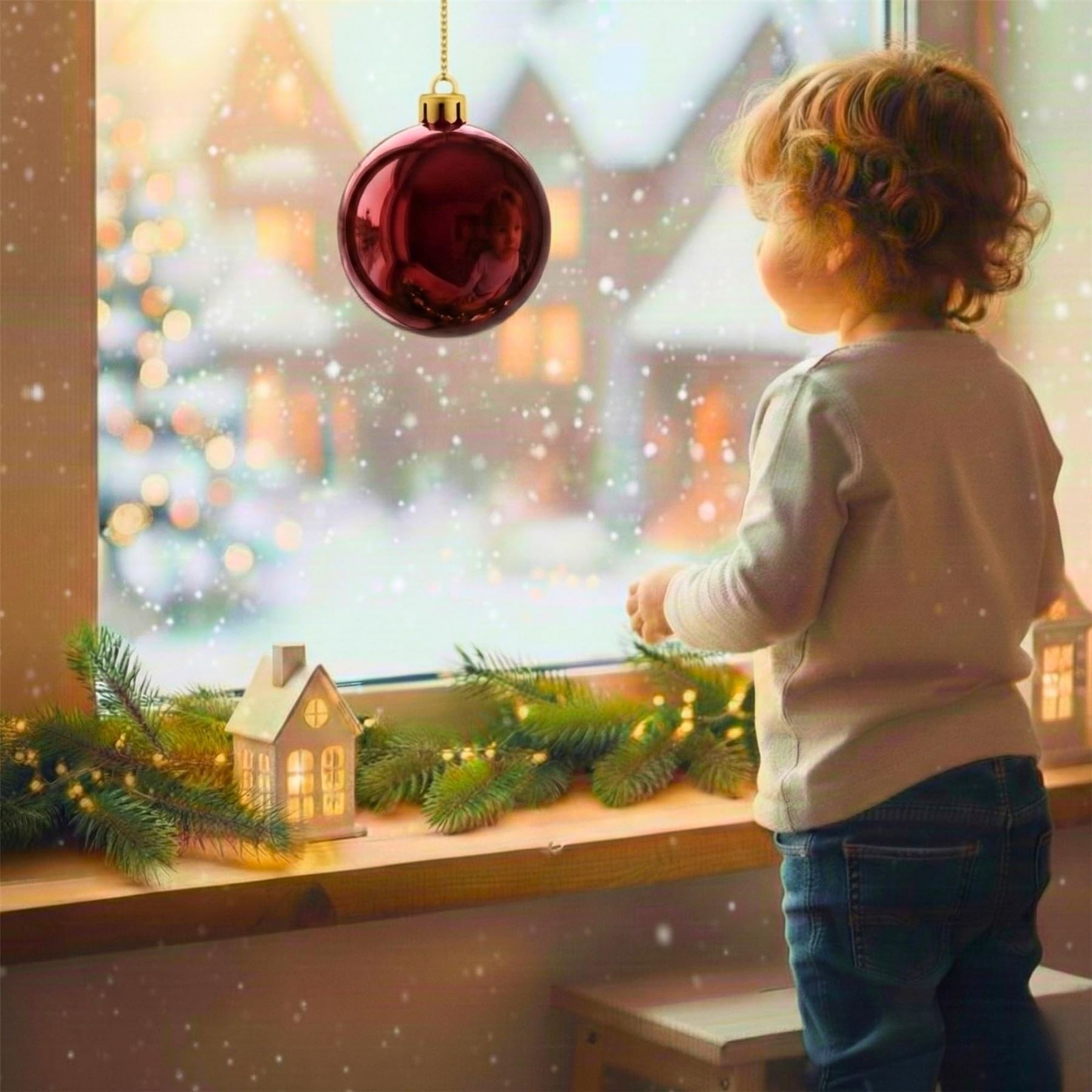 20cm Dark Red Shatterproof Christmas Bauble – Glossy Festive Hanging Decoration