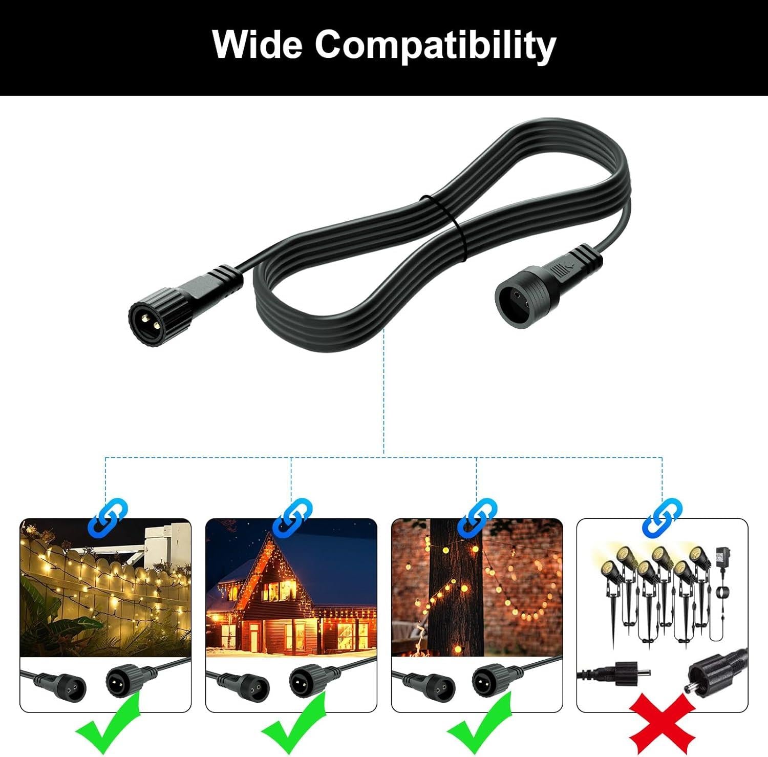 10M Extension Cable 2Pin LED Connector G40 Globe Outdoor Festoon Christmas Light