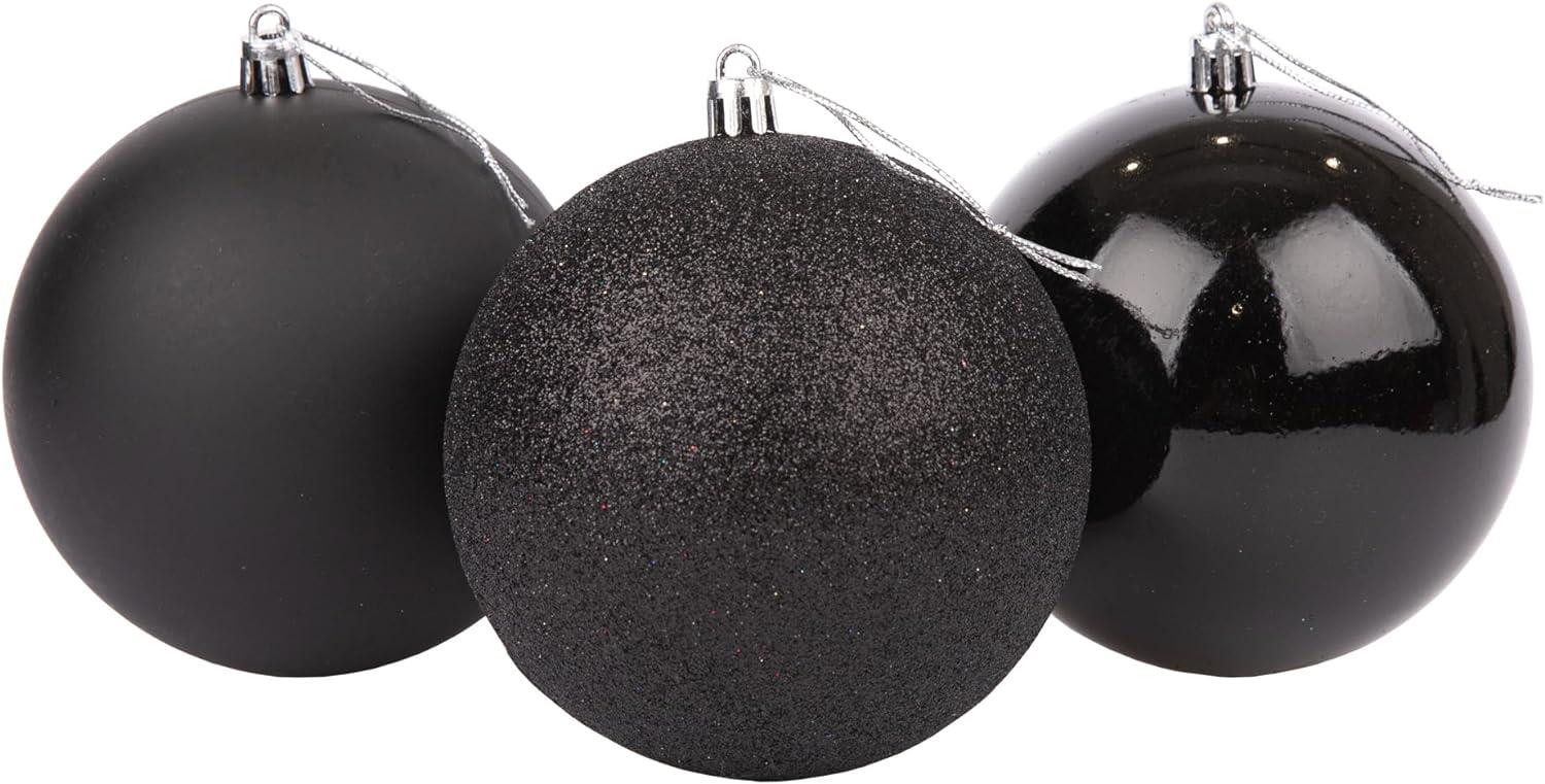 Baubles Black 10Cm-3Pcs Set