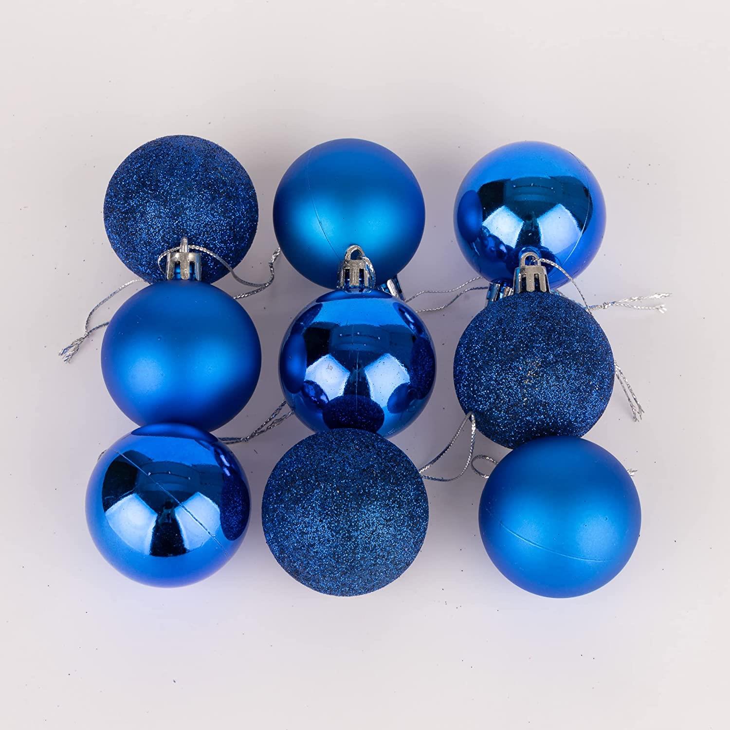 18X Christmas Baubles Tree Ornaments Blue Balls Xmas Hanging Decorations 60mm