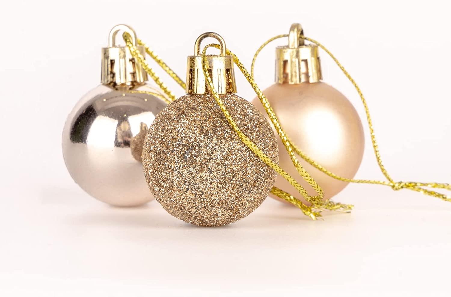 Baubles Champagne 3Cm-12Pcs Set -Pvc