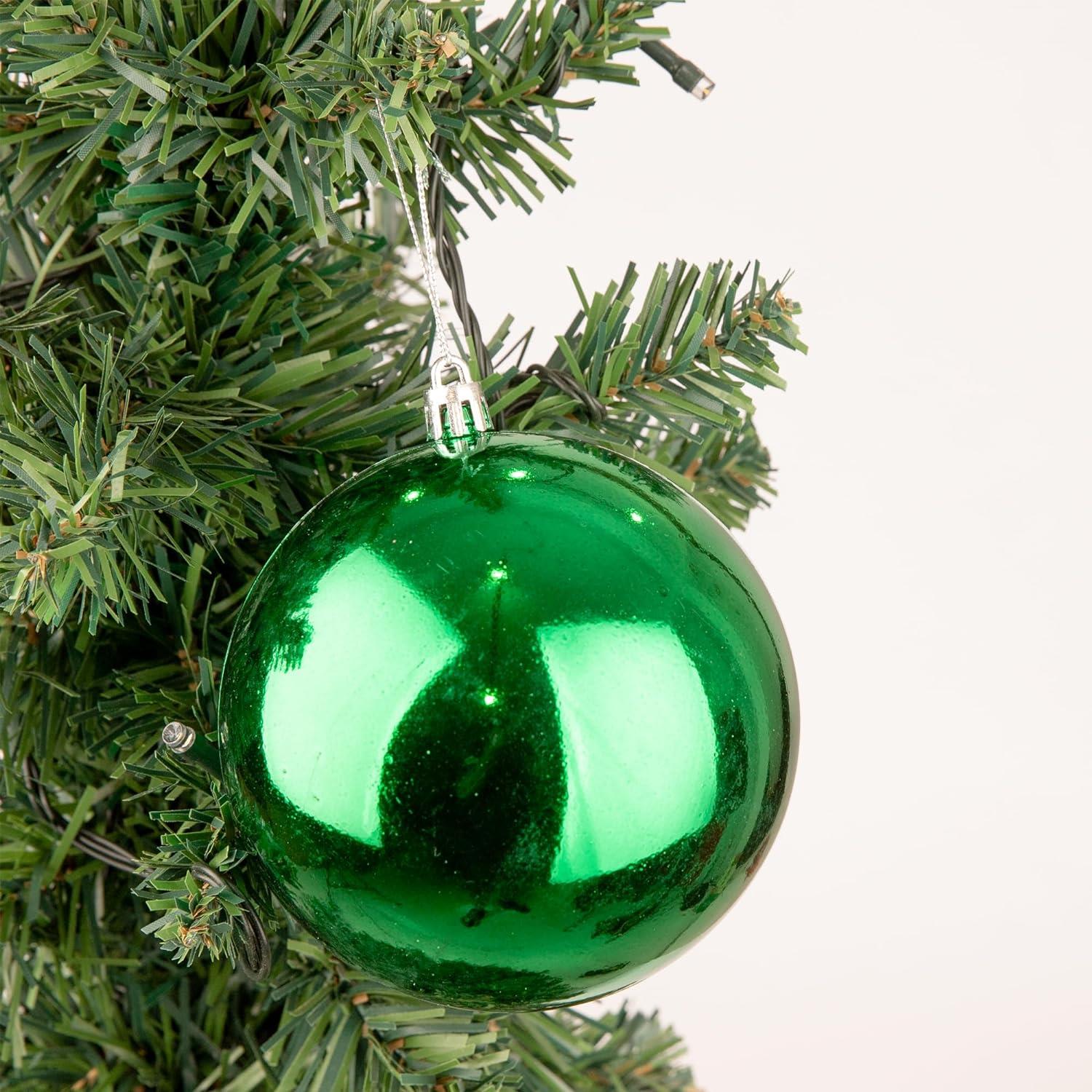 3X Christmas Baubles Tree Ornament Dark Green Balls Xmas Hanging Decoration 10cm