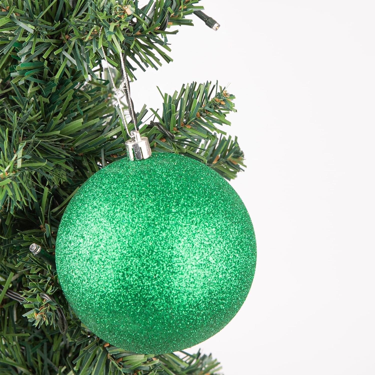 3X Christmas Baubles Tree Ornament Dark Green Balls Xmas Hanging Decoration 10cm
