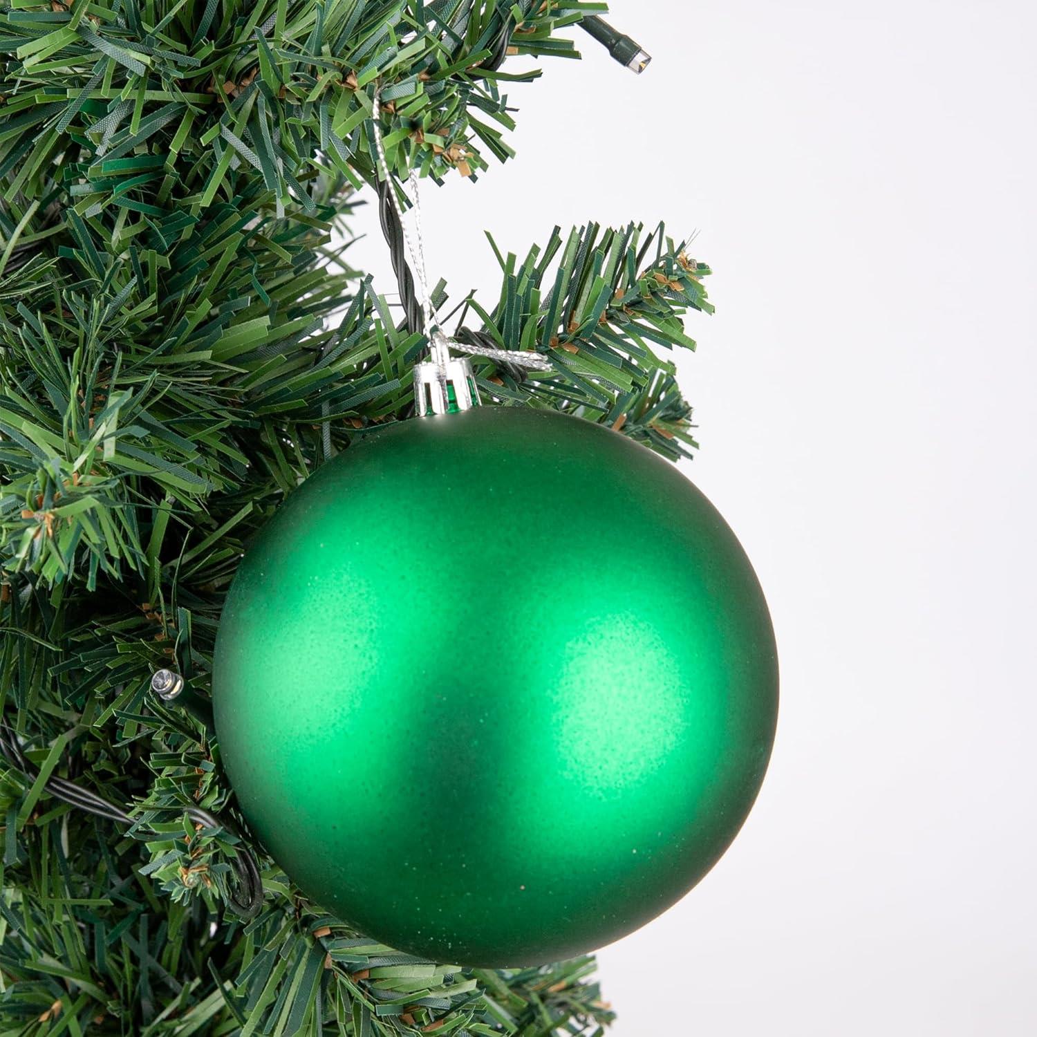 3X Christmas Baubles Tree Ornament Dark Green Balls Xmas Hanging Decoration 10cm