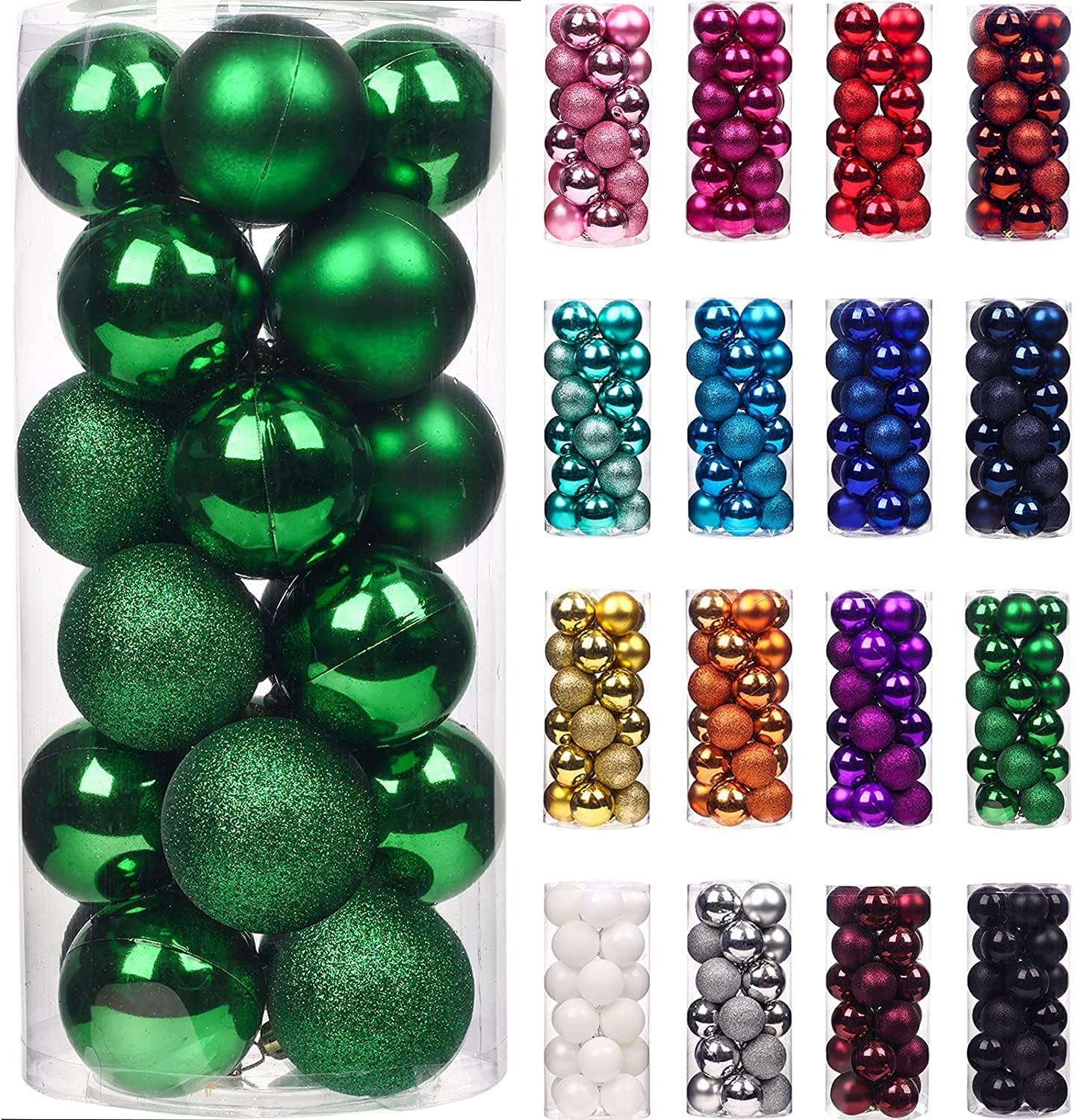12X Christmas Baubles Tree Ornament Dark Green Ball Xmas Hanging Decoration 30mm