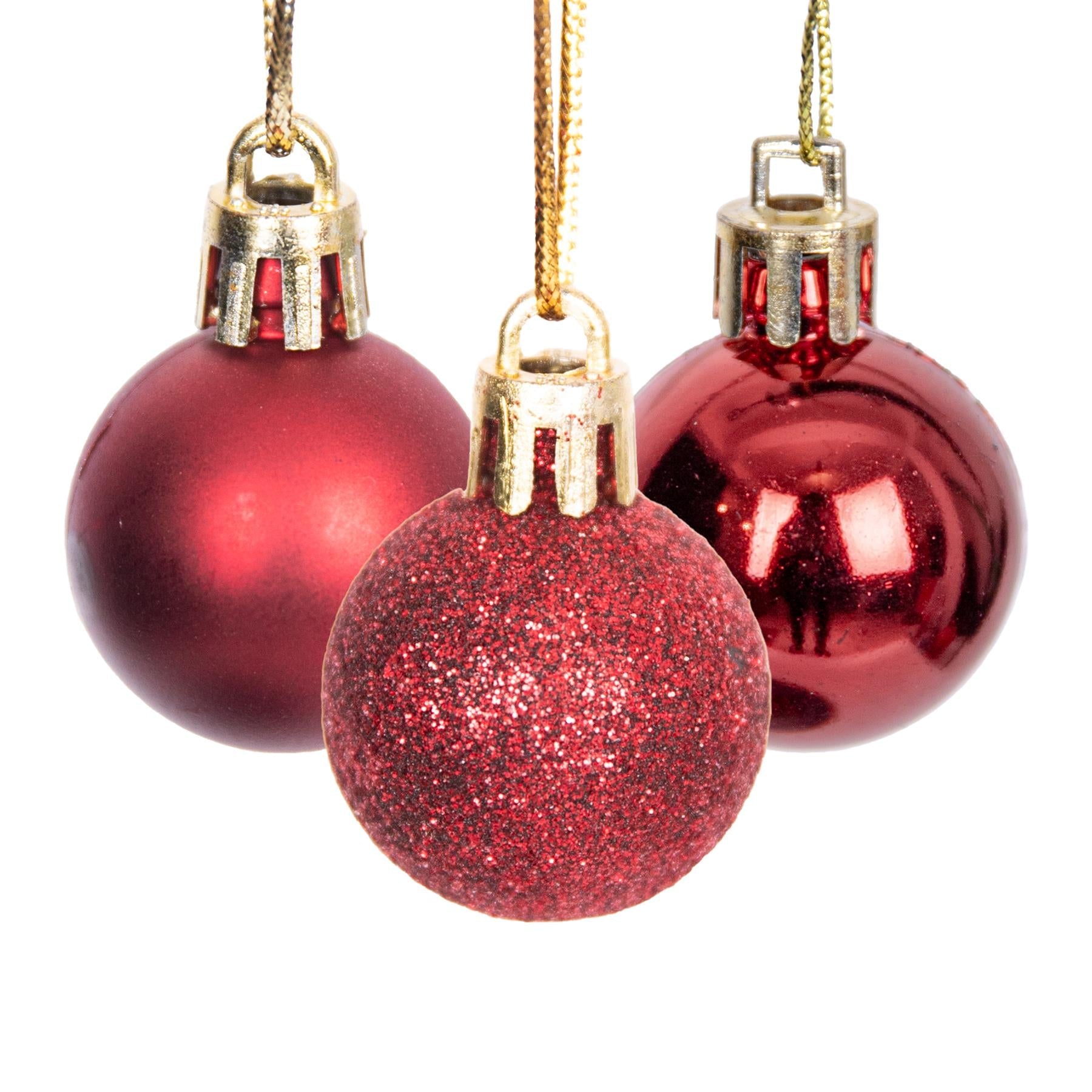 Baubles Dark Red 3Cm 12Pcs Set Pvc