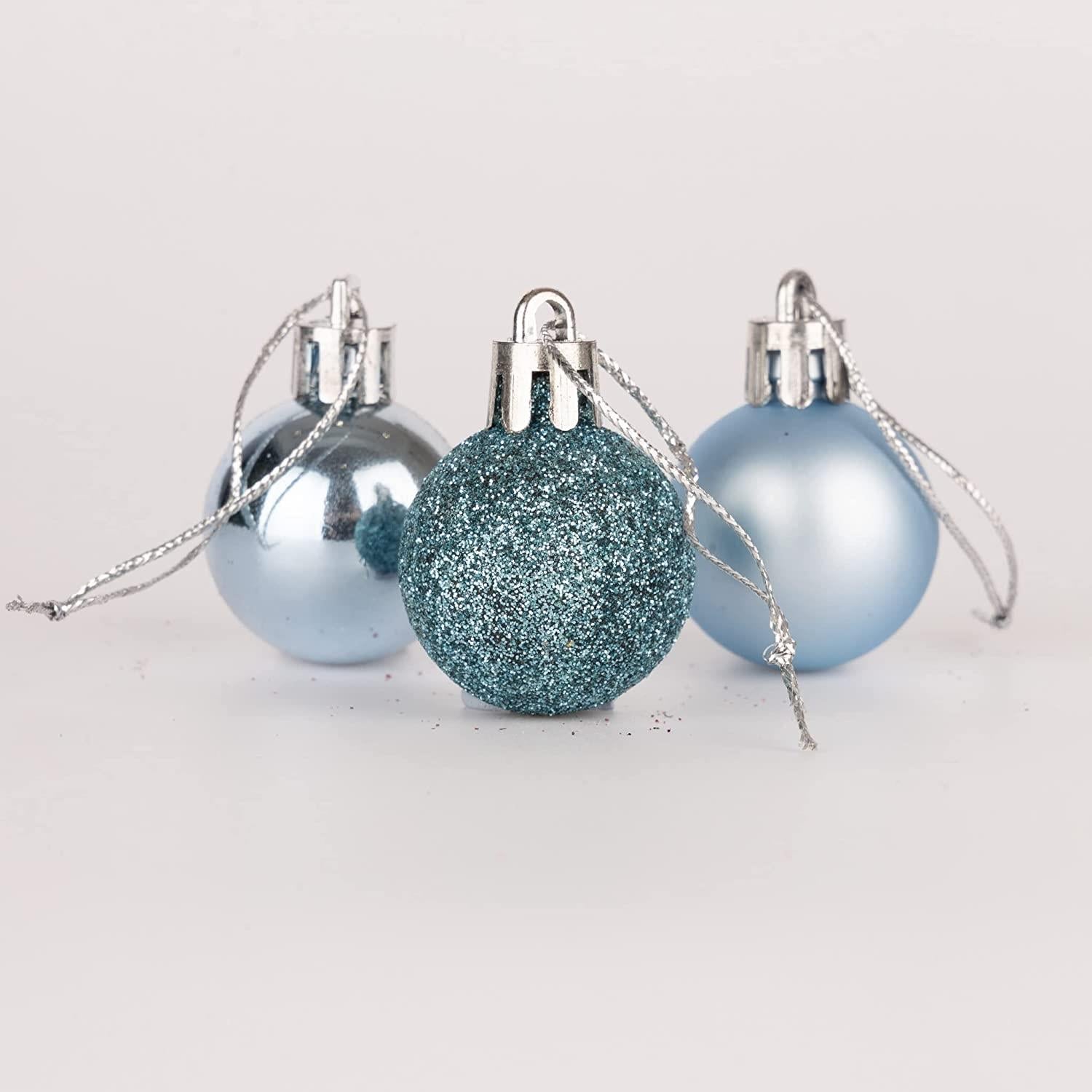 Baubles Light Blue 3Cm-12Pcs Set -Pvc