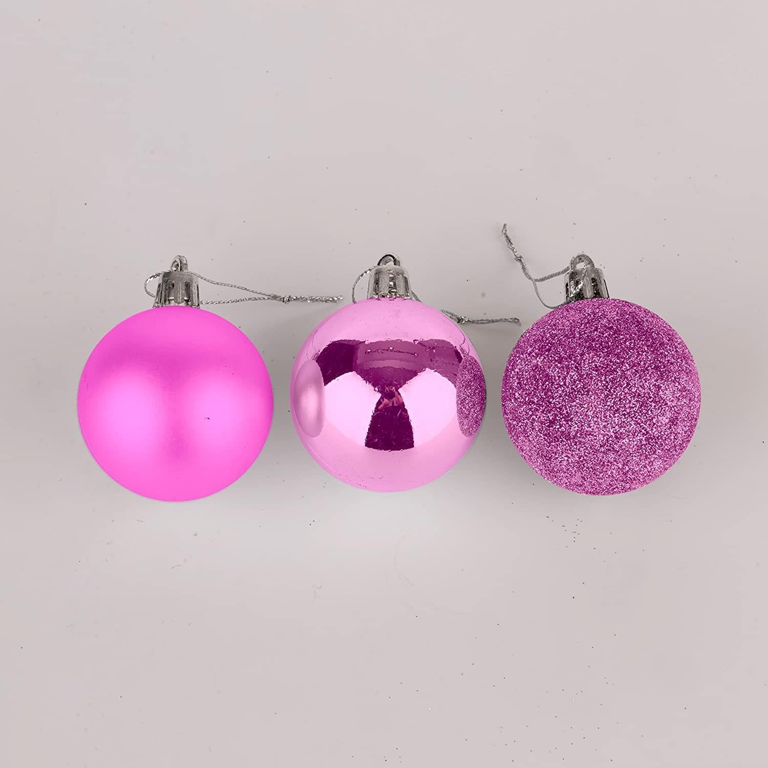 9PCS Christmas Baubles Tree Ornaments Pink Balls Xmas Hanging Decorations 50mm