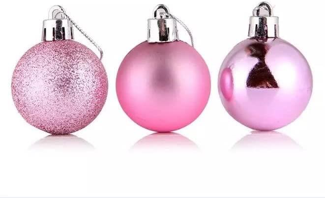 Baubles Pink 6Cm-6Pcs Set -Pvc