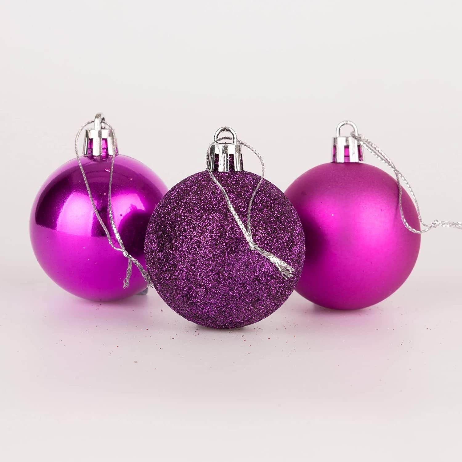 Baubles Purple  5Cm-9Pcs Set -Pvc