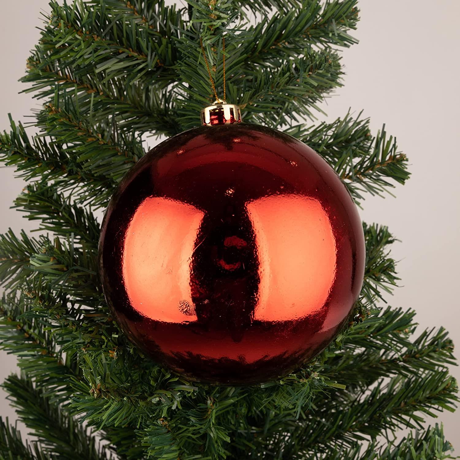 3pcs Christmas Baubles Tree Ornaments Red Balls Xmas Hanging Decoration 15cm