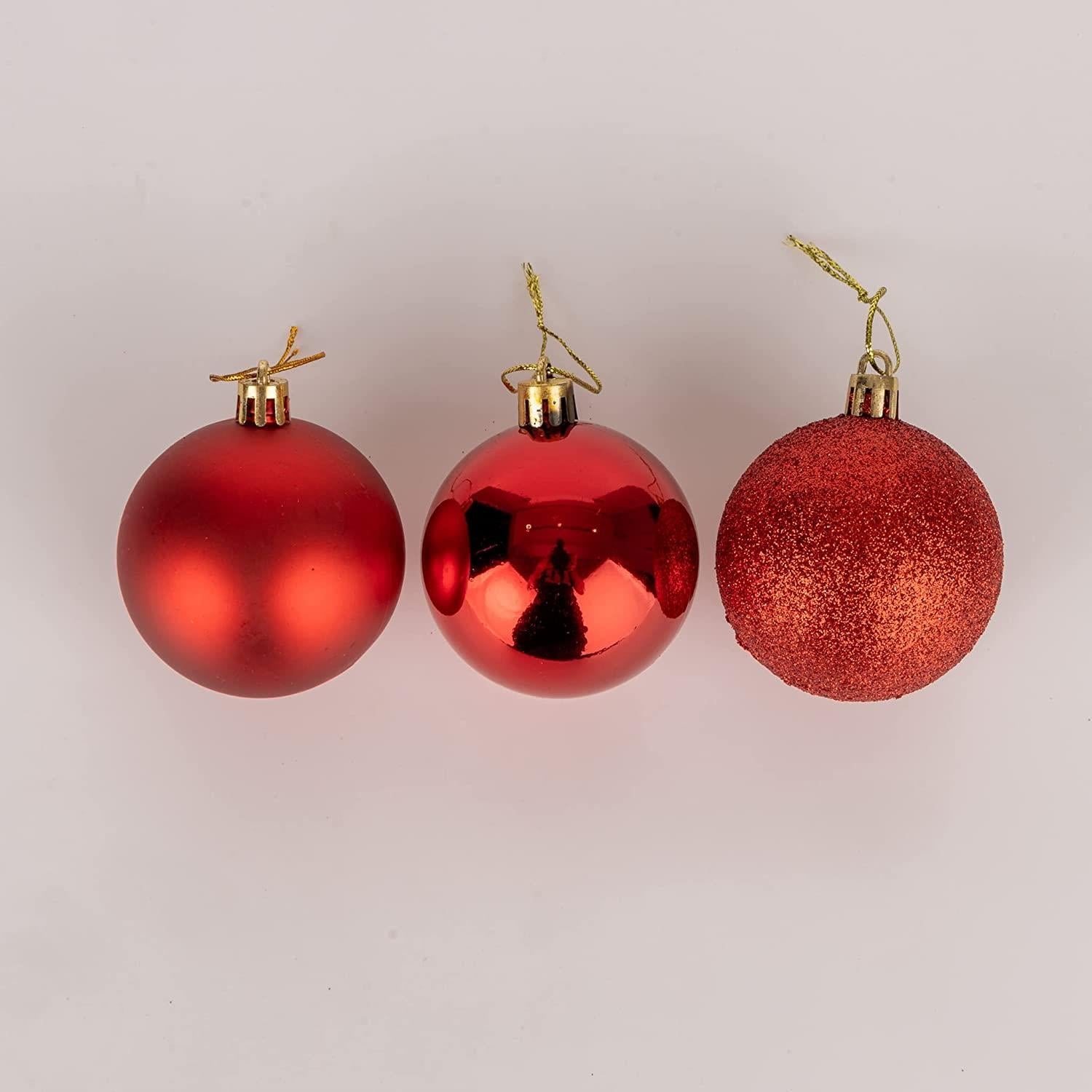 6X Christmas Baubles Tree Ornaments Red Balls Xmas Tree Ball Hanging Decorations