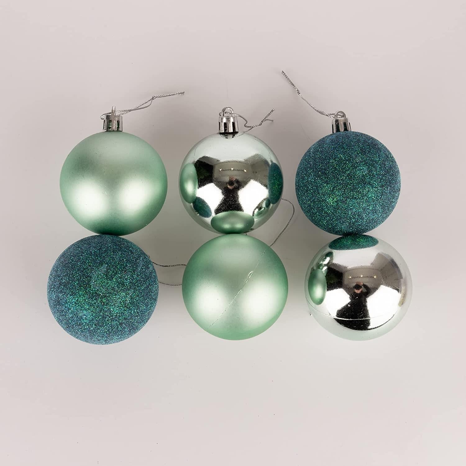 12X Christmas Baubles Tree Ornament Turquoise Ball Xmas Hanging Decorations 50mm