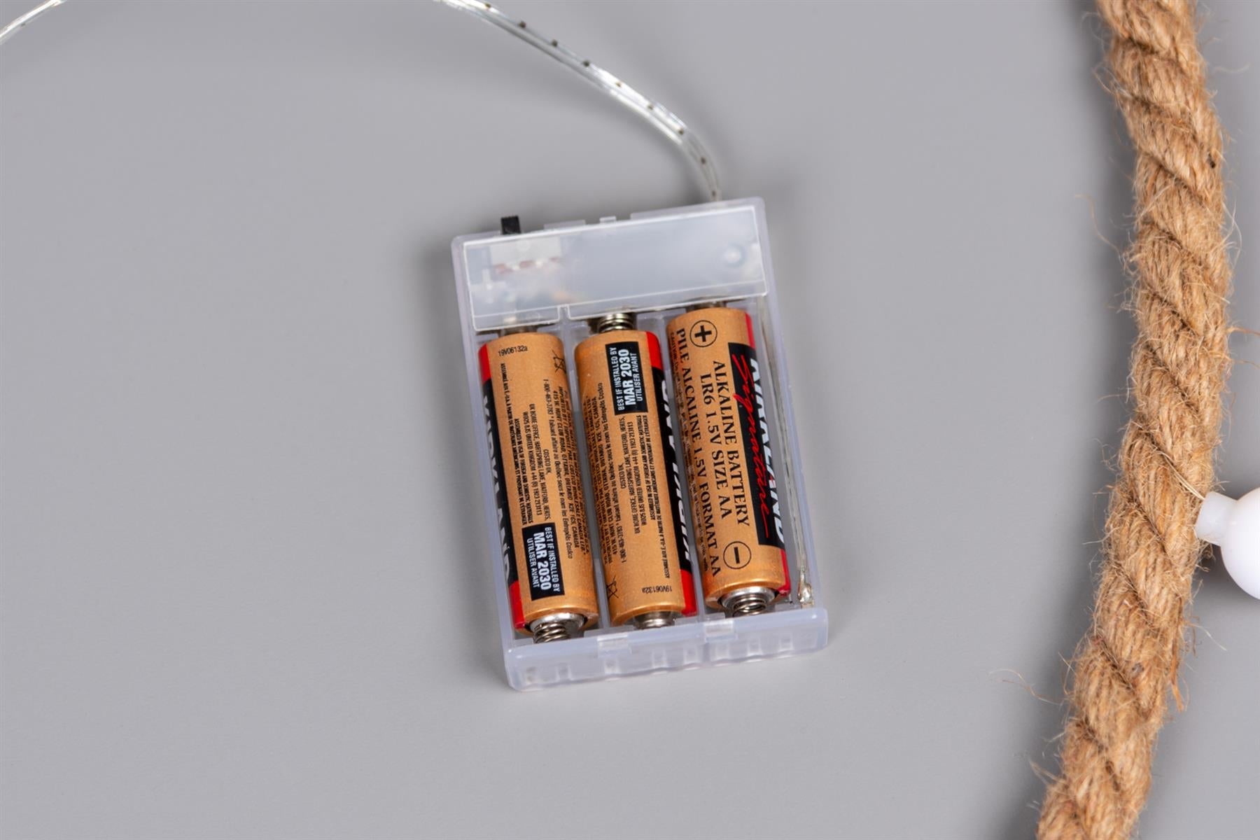 Hemp Rope String Fairy Lights Christmas Vintage Retro Decorations 20 LEDs