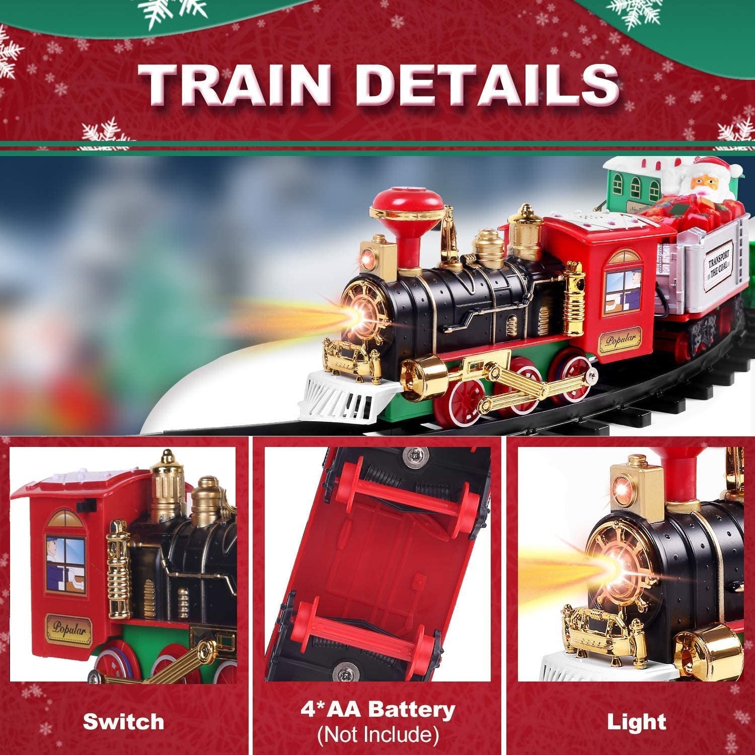 Tree Train Set Around Christmas Tree Lights Musical Battery Operated XMAS Decor