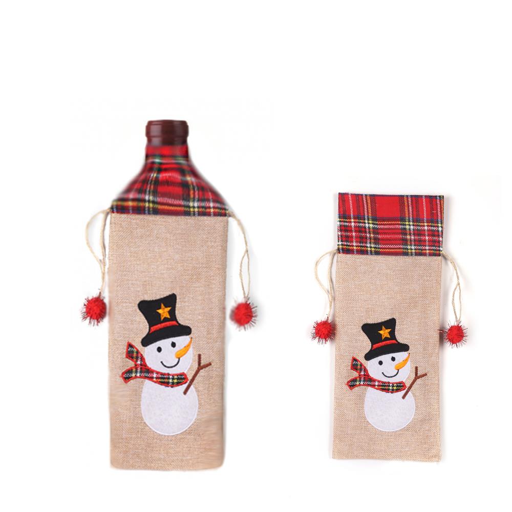 Dinner Table Decorations Wine Bottle Covers Xmas Party Christmas Snowman Bags