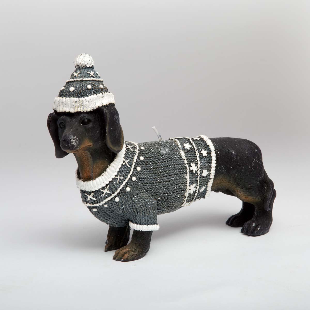 Christmas Candle Decorative Dachshund Dog Figurine Table Xmas Decoration Gift UK