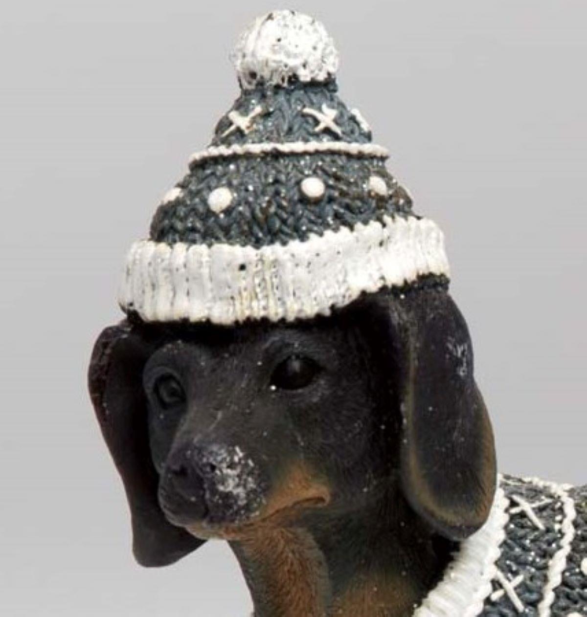 Christmas Candle Decorative Dachshund Dog Figurine Table Xmas Decoration Gift UK