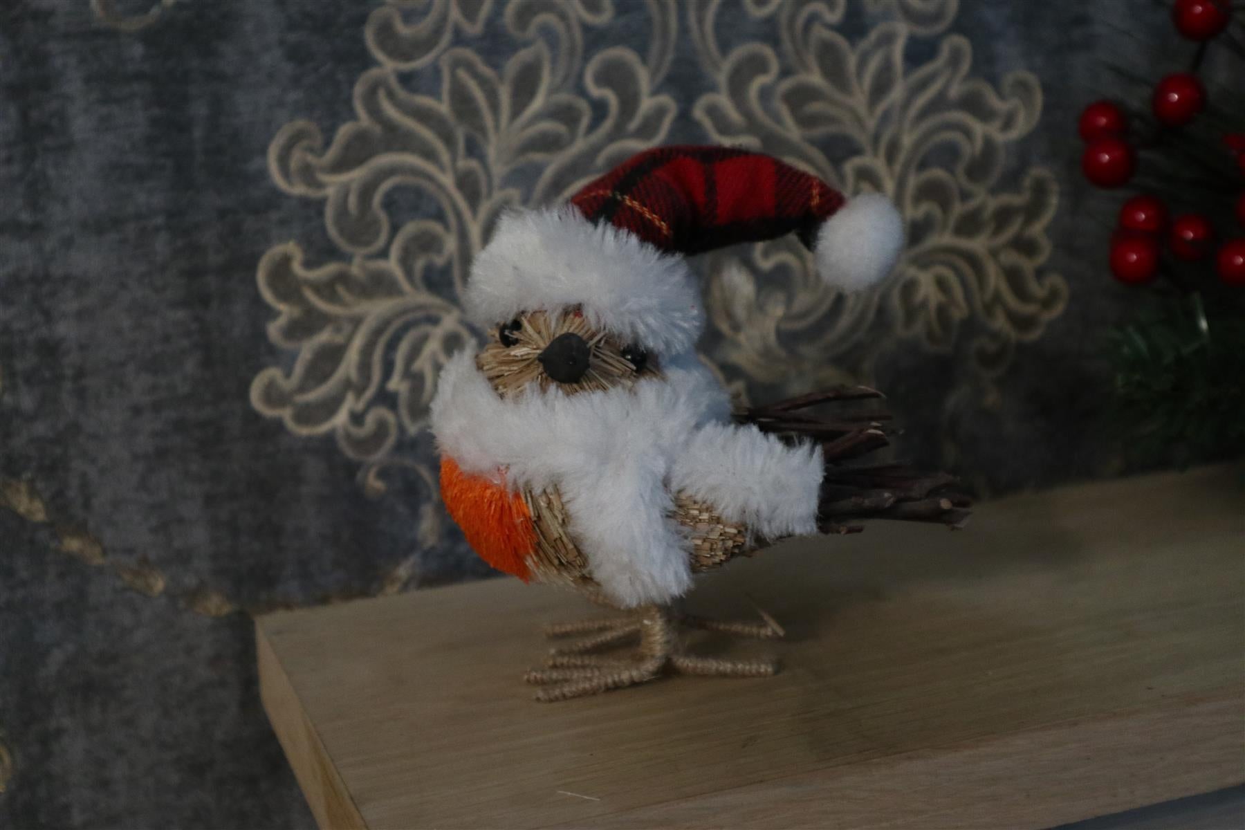 Christmas Small Bird Figurine Showpieces Xmas Home Office Art Table Decorations
