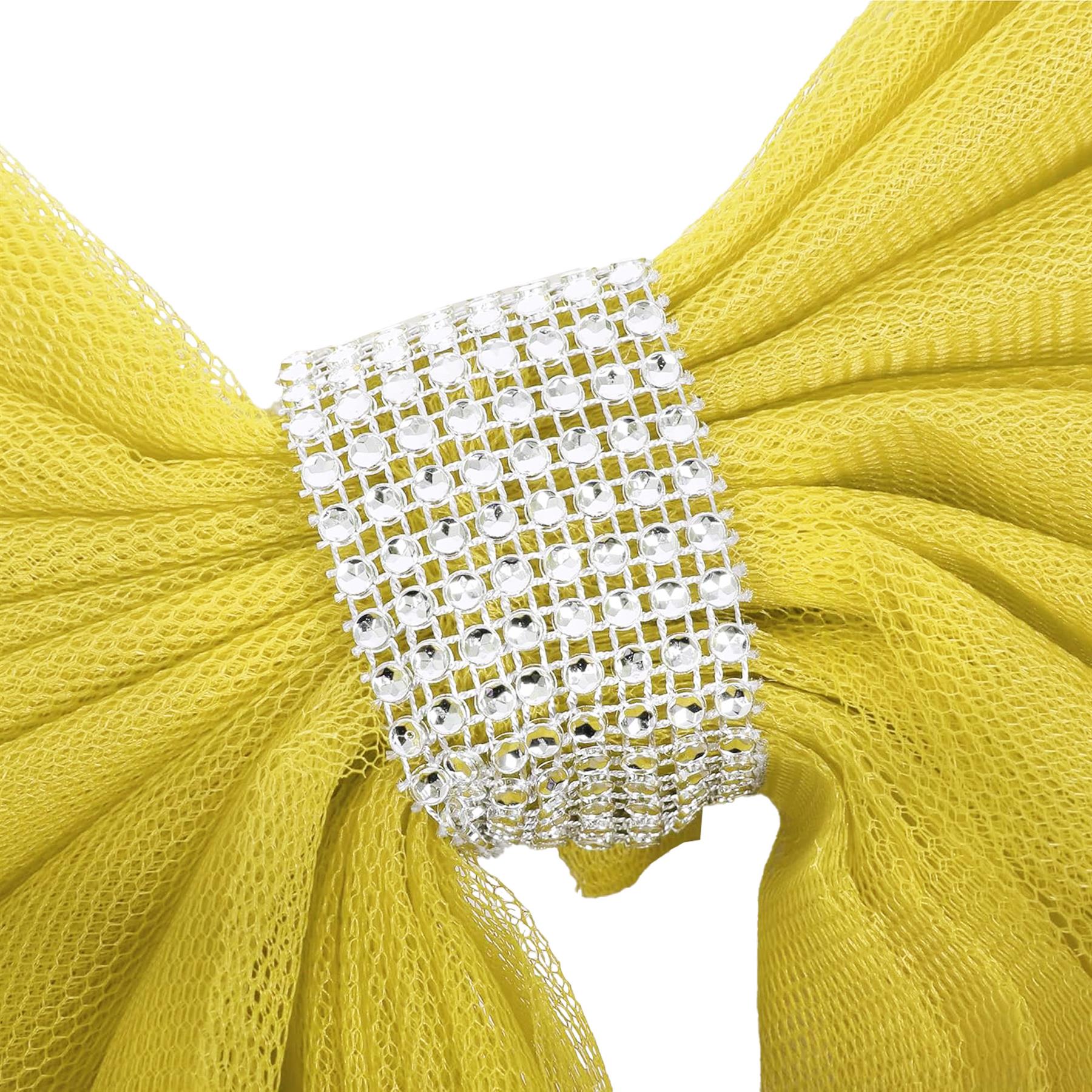 1PC Giant Christmas Door Bow Gold Organza Wedding Festive Xmas Home Decor 7.5m