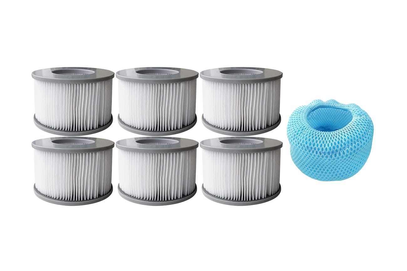 Filter Cartridge Set: 6 x 90 Pleats + 1 Mesh Cover