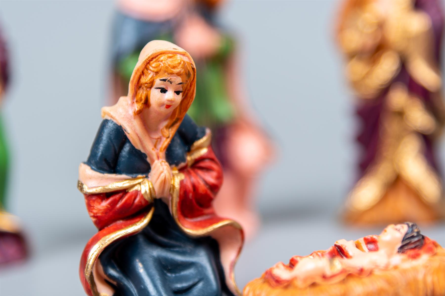 10Pcs Nativity Figures Set Christmas Traditional Jesus Birth Movable Decorations