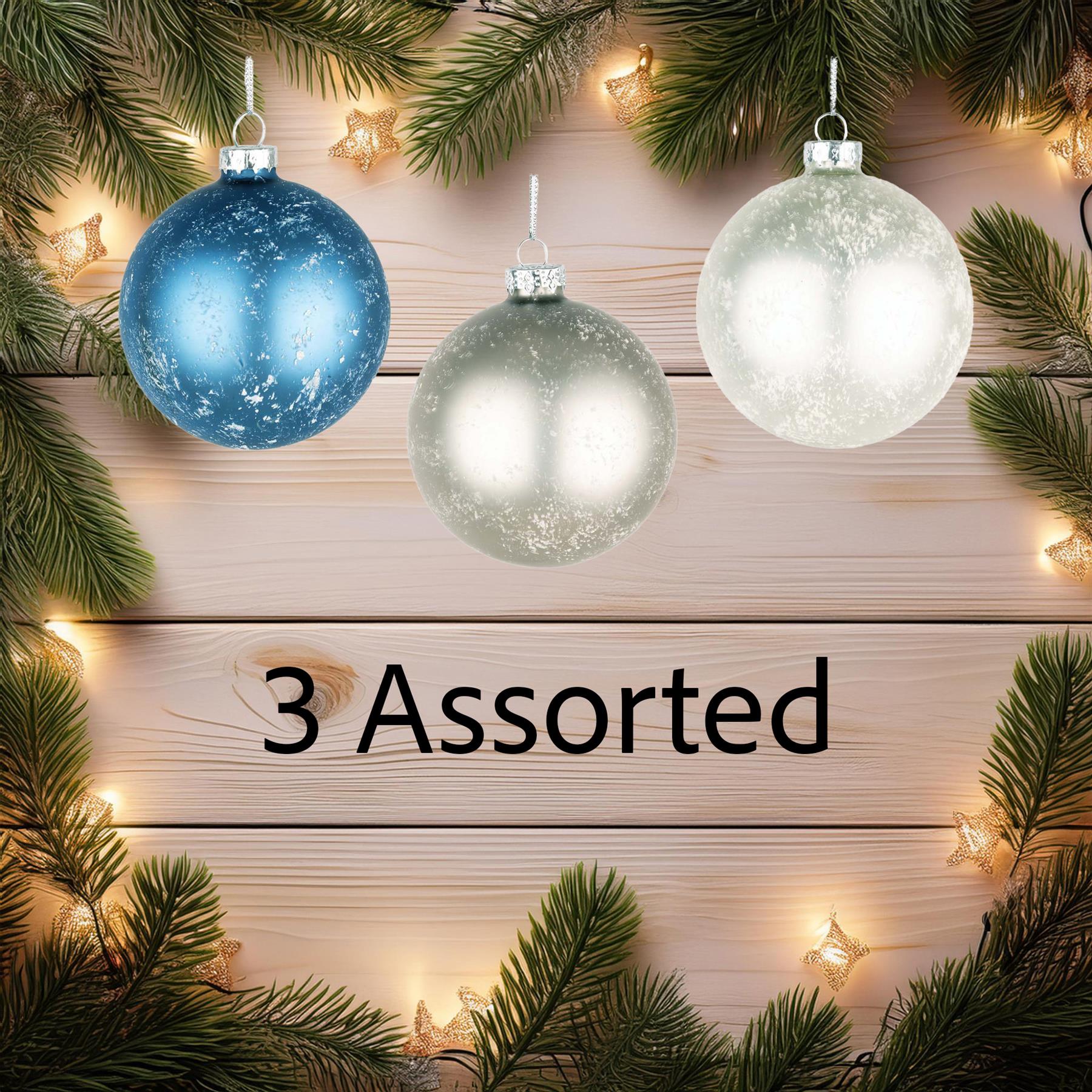 8cm Glass Baubles Christmas Tree Ornament Balls Xmas Hanging Festive Decor 12PCS