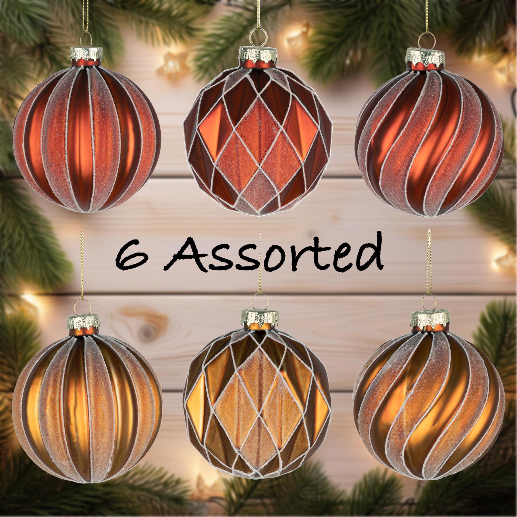 8cm Glass Baubles Christmas Tree Ornament Balls Xmas Hanging Festive Decor 12PCS