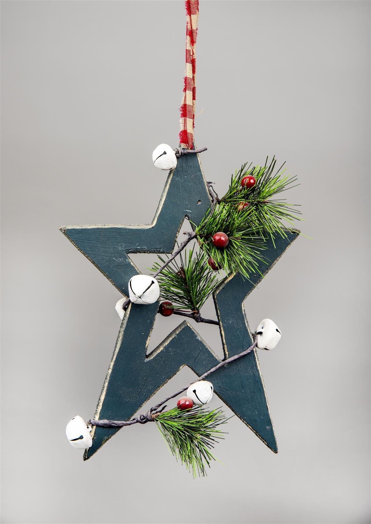 Wooden Green Small Star Christmas Wall Decorations Home Xmas Party Showpieces