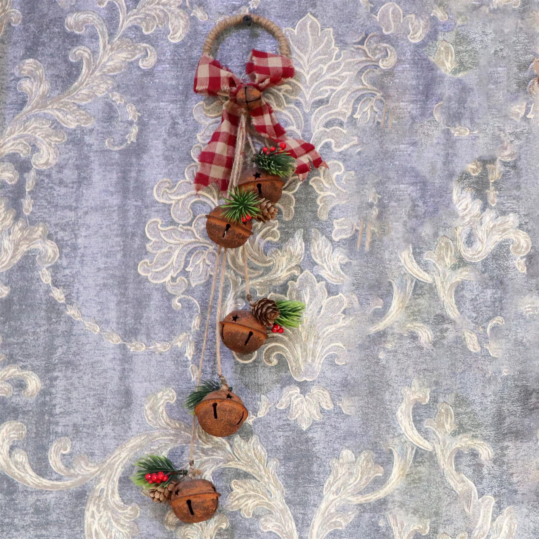 Christmas Home Decor Wall Door Hanging Decorative Rusty Bells Xmas Art & Craft