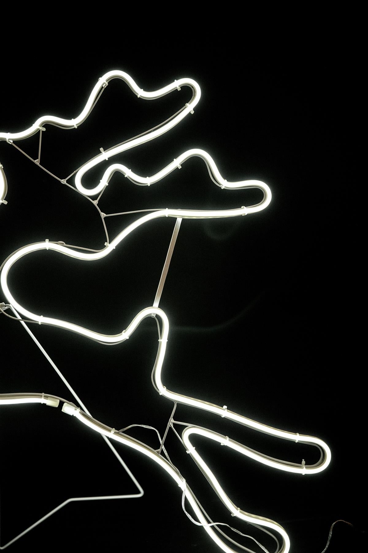 Christmas Jumping Reindeer Rope Lights Silhouette Outdoor Wall Garden Xmas Decor